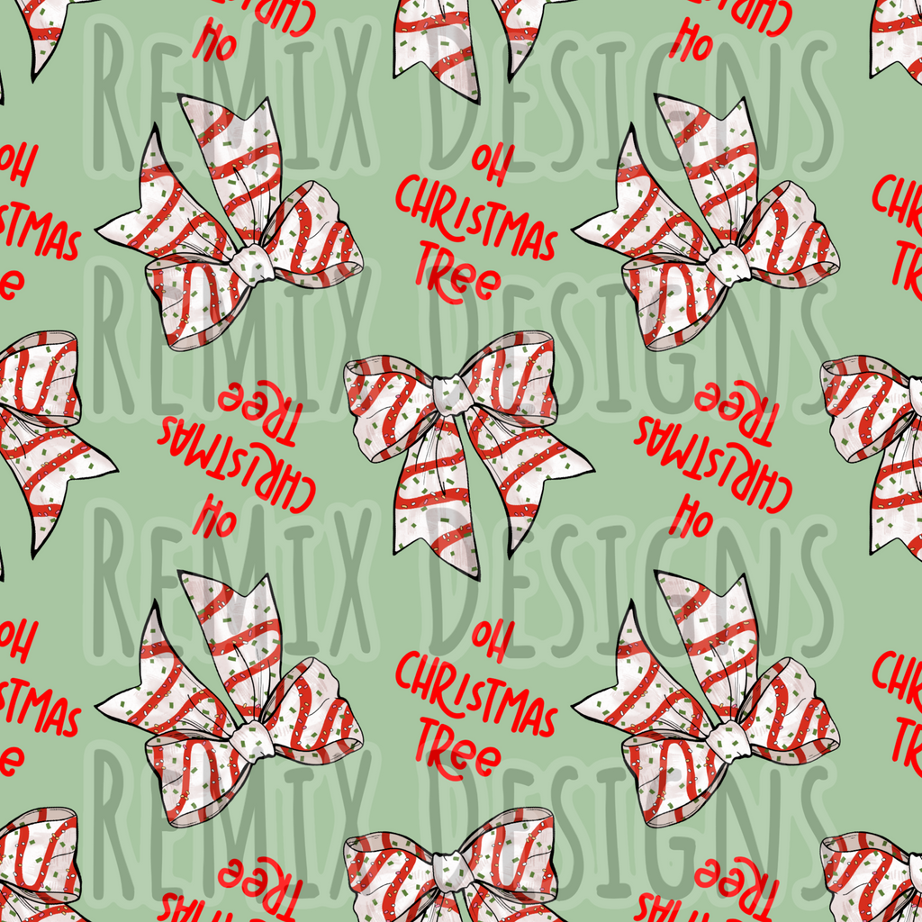 Oh Christmas Tree Striped Bows (Seamless Digital File)