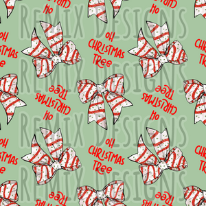 Oh Christmas Tree Striped Bows (Seamless Digital File)