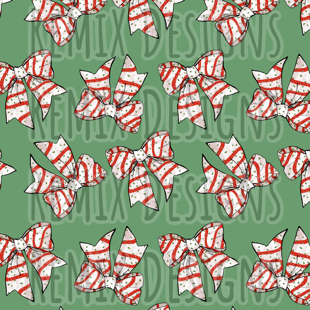 Christmas Striped Bows (Seamless Digital File)