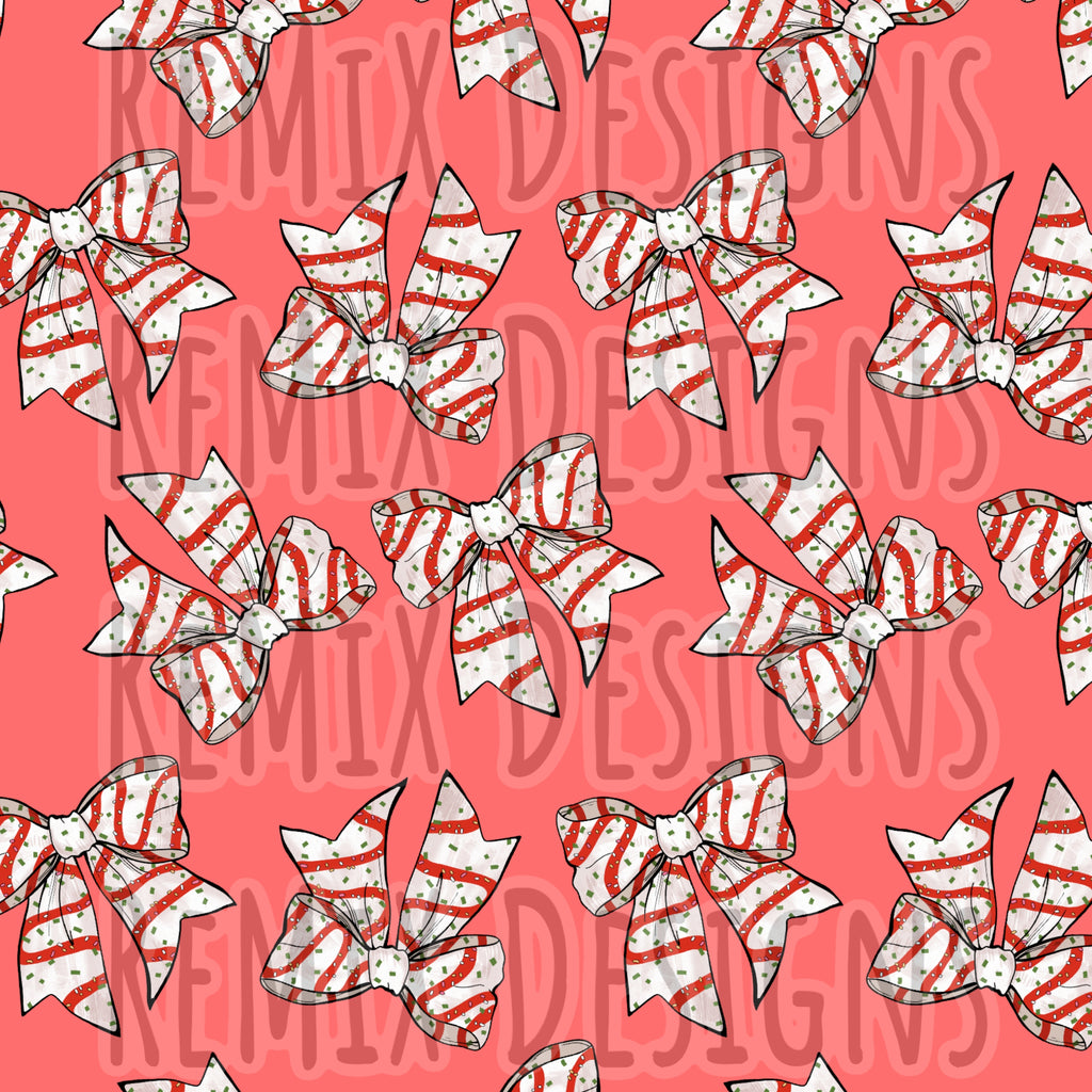 Christmas Striped Bows (Seamless Digital File)