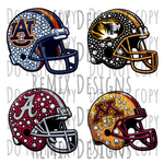 College Football Teams Rhinestone Helmet Clipart Bundle, 44 Teams (Digital PNG Files)