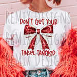 Don't Get Your Tinsel Tangled Bow (PNG Digital File)