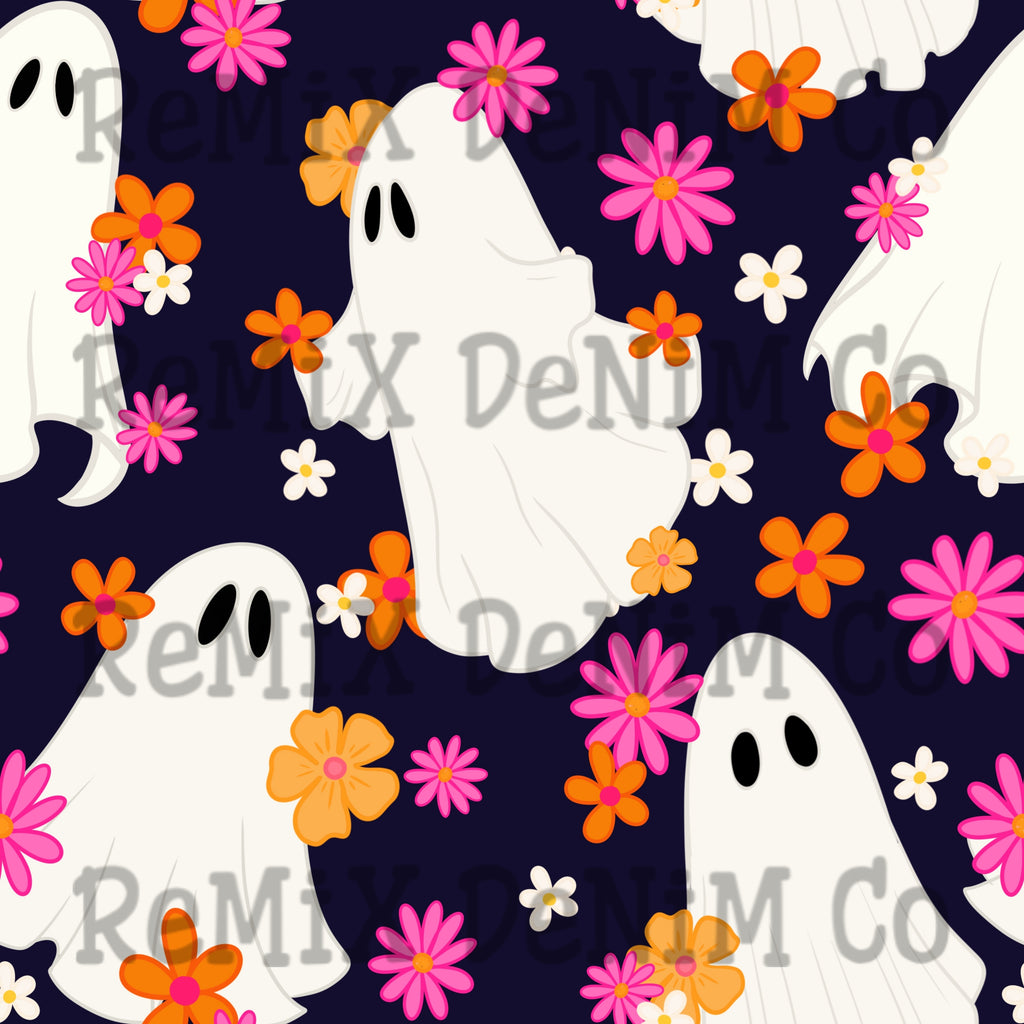 Pink/Orange Floral Ghosts