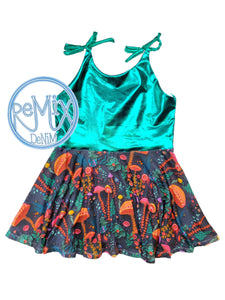 Aqua Metallic Mushroom, Aria Peplum