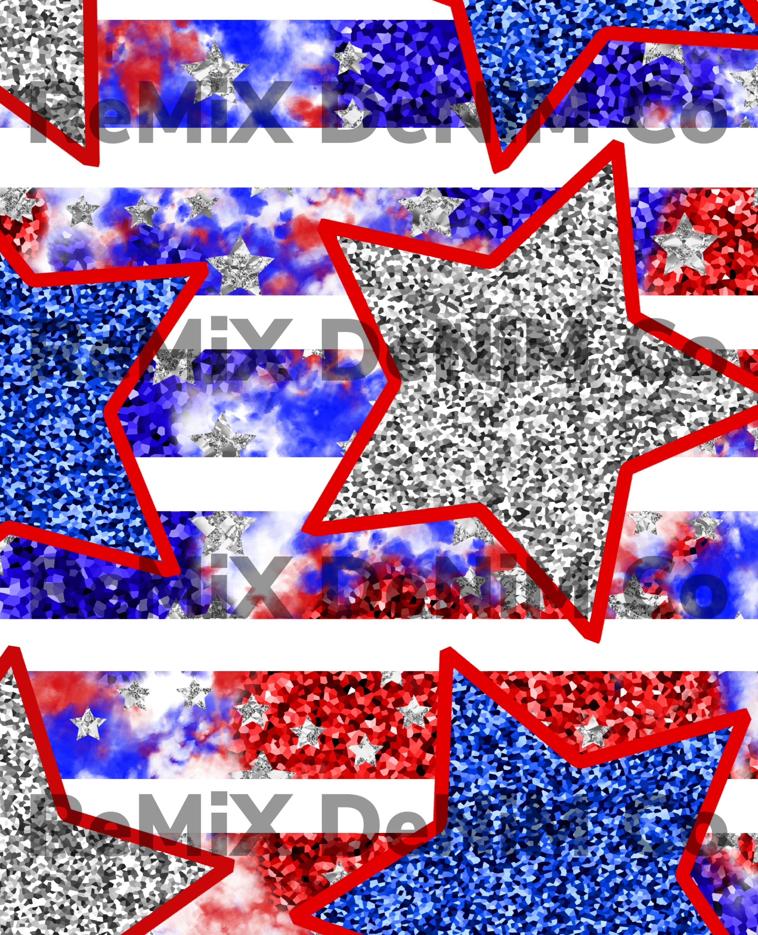 Stars and Stripes Faux Glitter