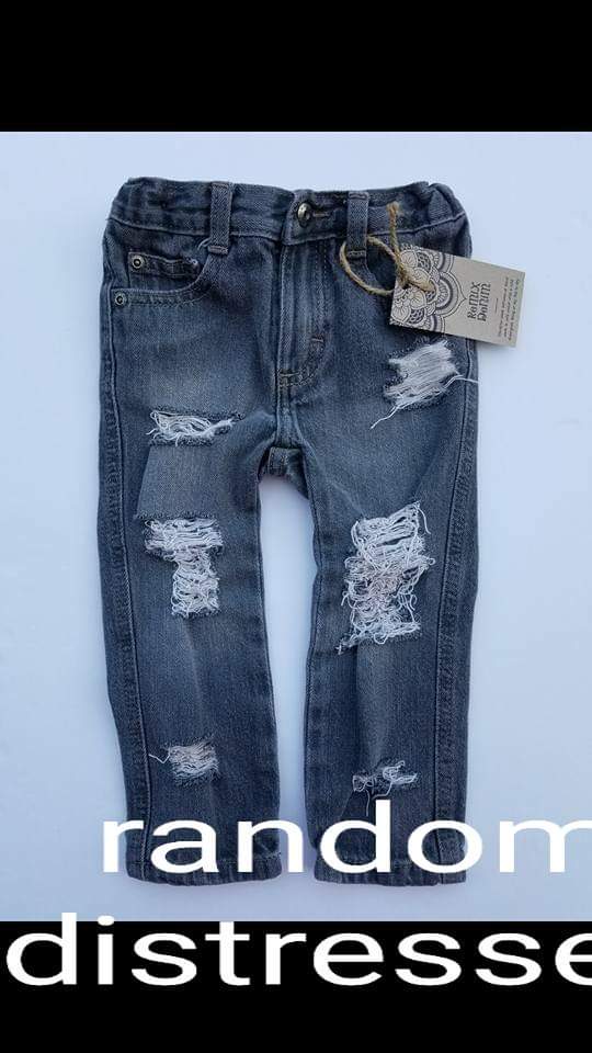 Randomly Distressed Jeans