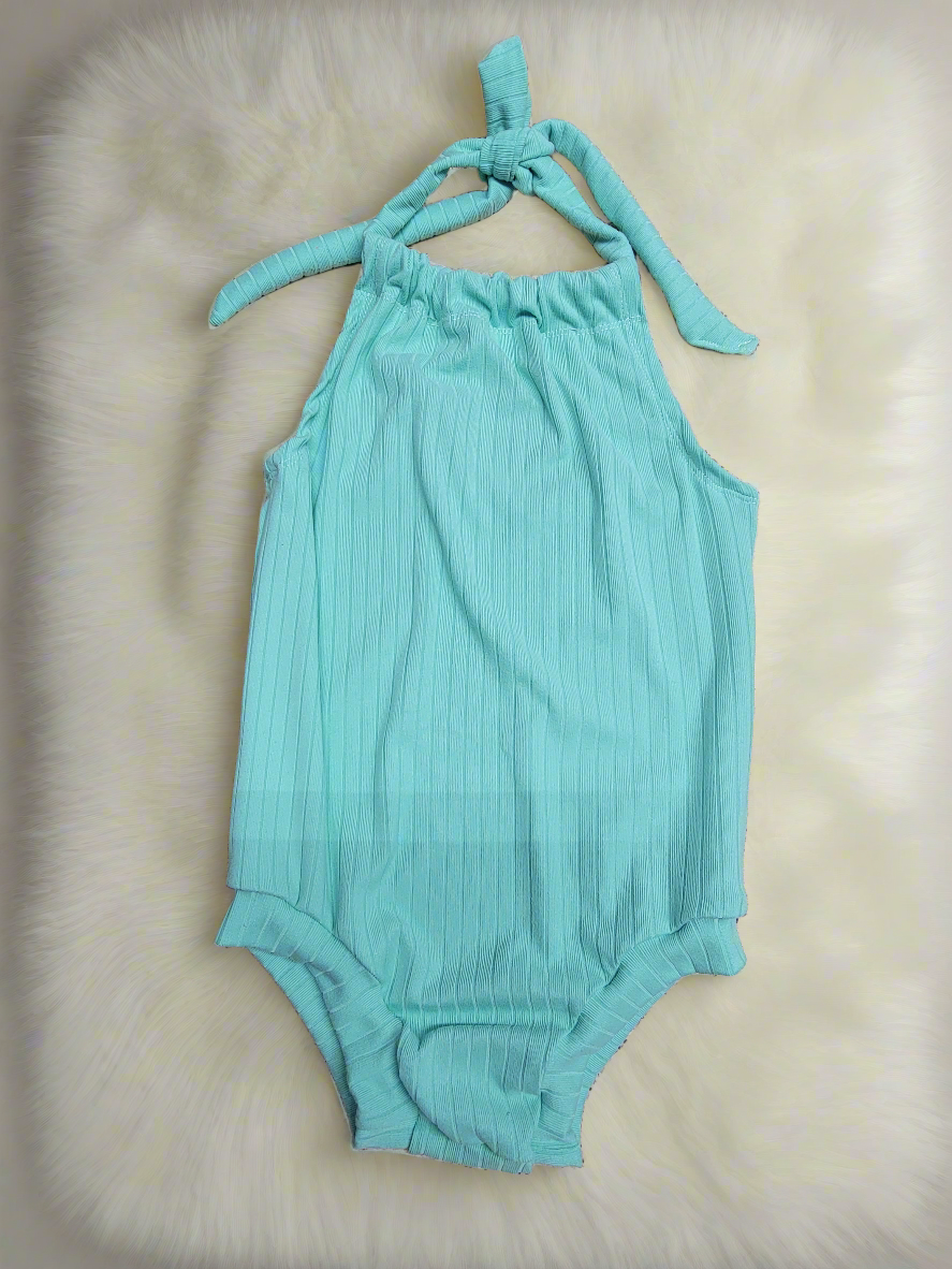 Mint Halter Romper 3T (READY TO SHIP)