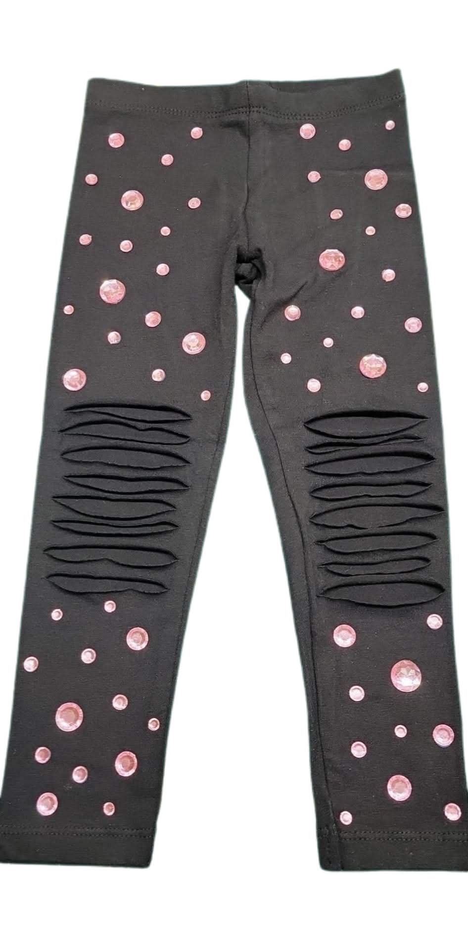 Mystery Glitz Bling Distressed Leggings