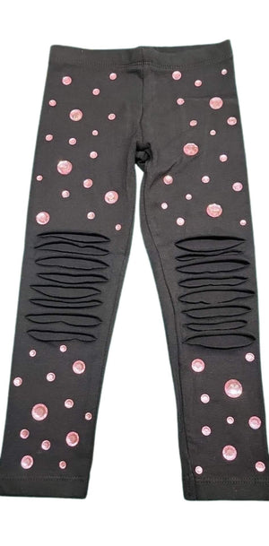 Mystery Glitz Bling Distressed Leggings