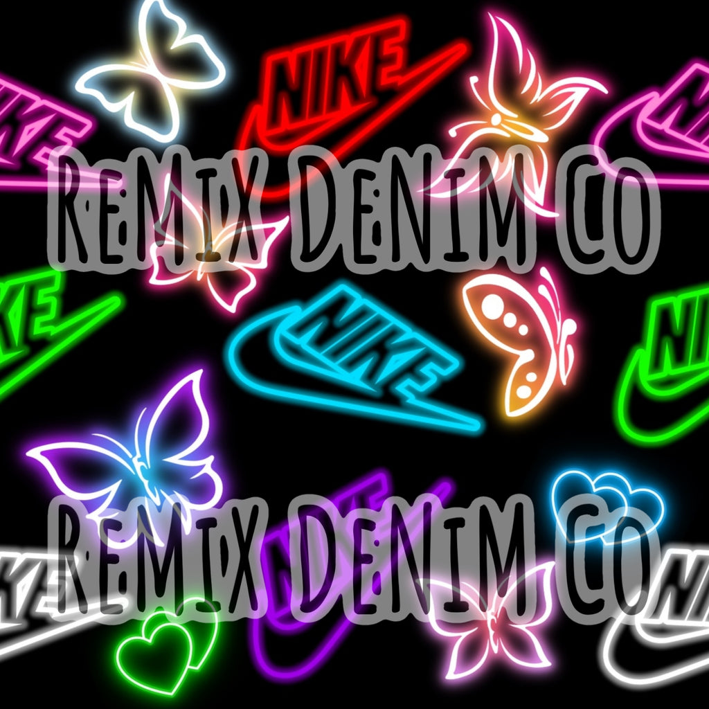 Butterfly Just Do It Check neon glow