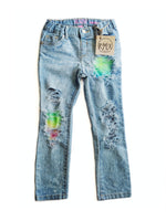 Neon Tiedye Distressed Jeans