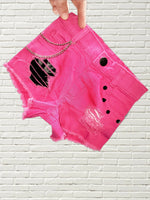 Pink Punk Distressed Shorts (Choose Your Add Ons)