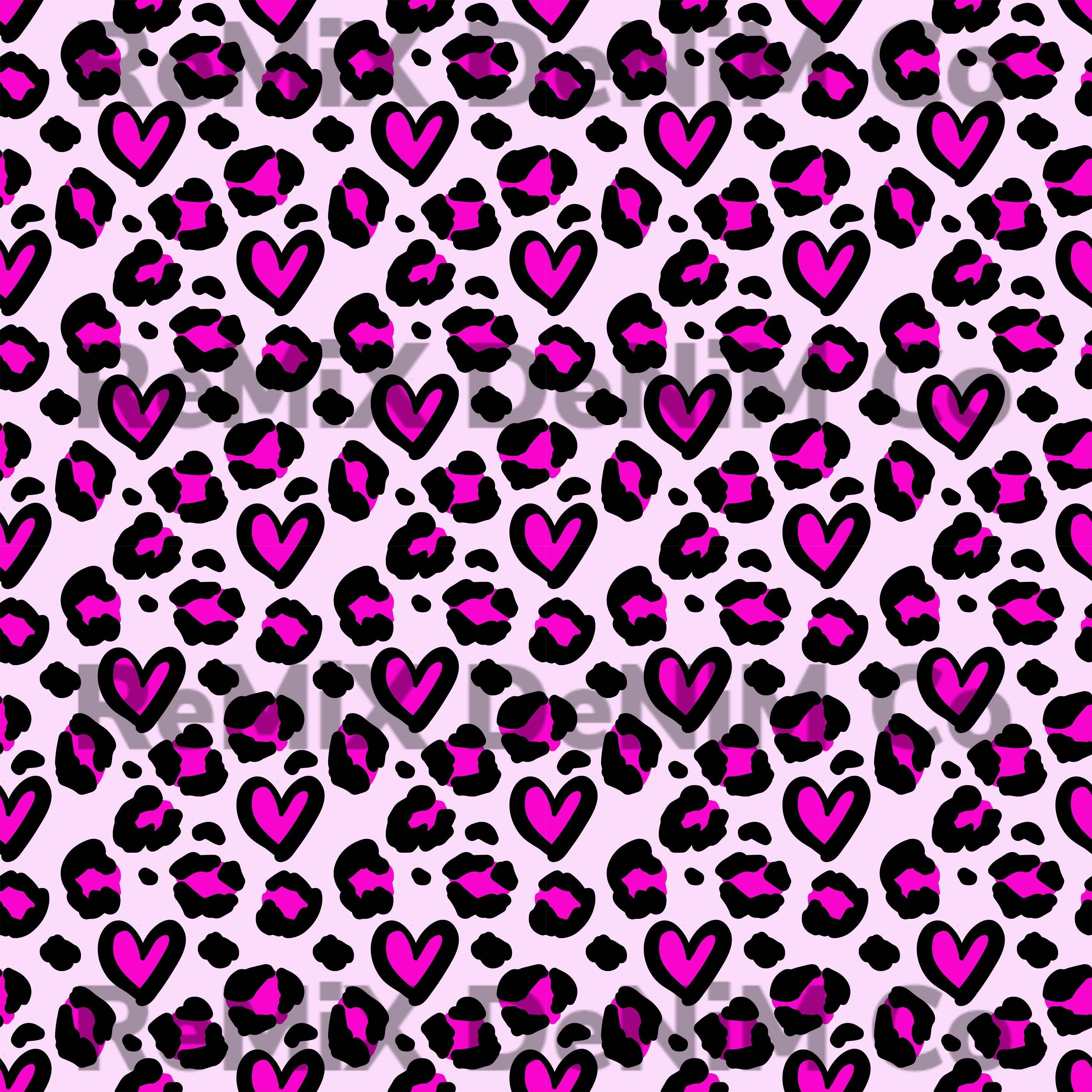 Pink Leopard Hearts