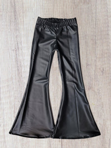 Black Pleather Bell Bottoms