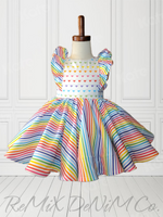 Rainbow Hearts and Stripes Dress