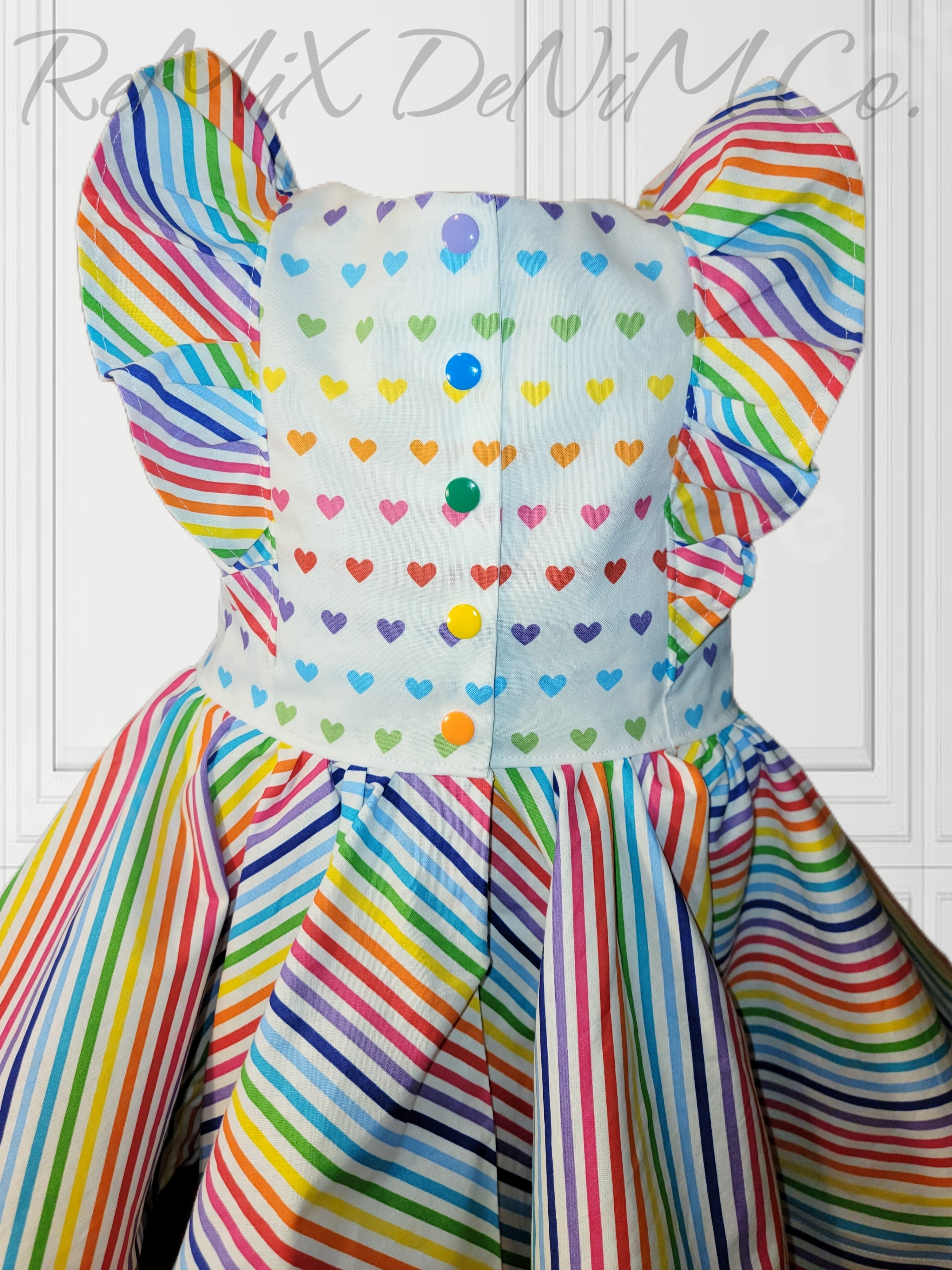 Rainbow Hearts and Stripes Dress