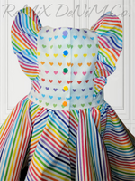 Rainbow Hearts and Stripes Dress