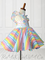 Rainbow Hearts and Stripes Dress