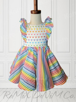 Rainbow Hearts and Stripes Dress