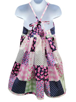 Pink Floral and Navy Dots Patchwork, Amsterdam Peplum or Dress