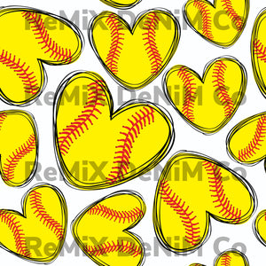 Softball Hearts