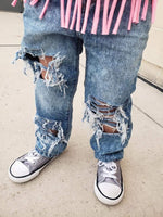 Acid Splashed Heavy Distressed Unisex Jeans
