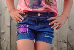 Sequin Explosion Distressed Shorties and Super Shorties (Choose your color/s)